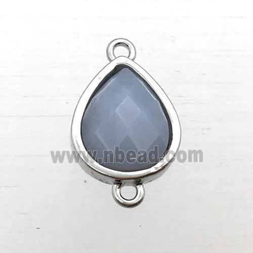 blue lace agate teardrop connector