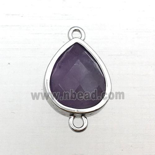 purple Amethyst teardrop connector