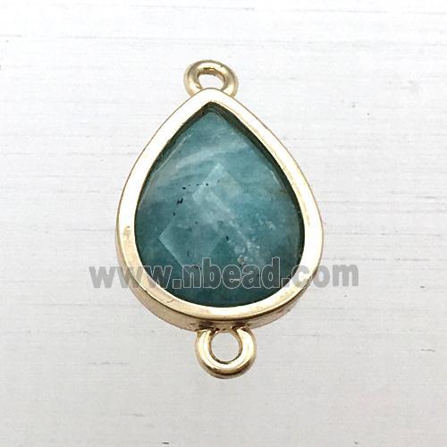 green Amazonite teardrop connector