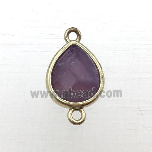 purple Amethyst teardrop connector