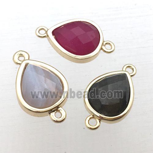 mixed Gemstone teardrop connector