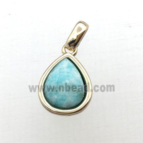 green Amazonite teardrop pendant