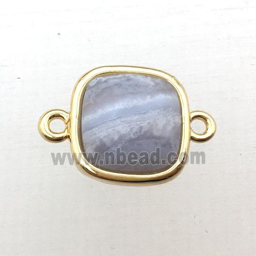 blue lace agate square connector