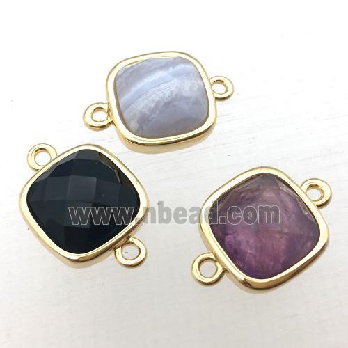 mixed Gemstone square connector