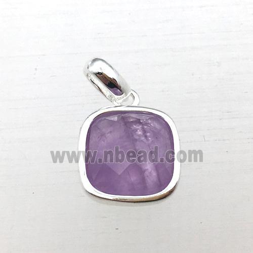 Amethyst square pendant