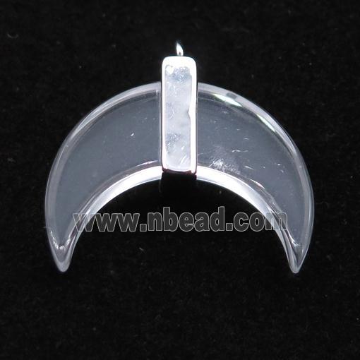 Glass crescent moon pendant