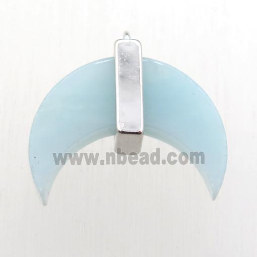 Amazonite crescent moon pendant