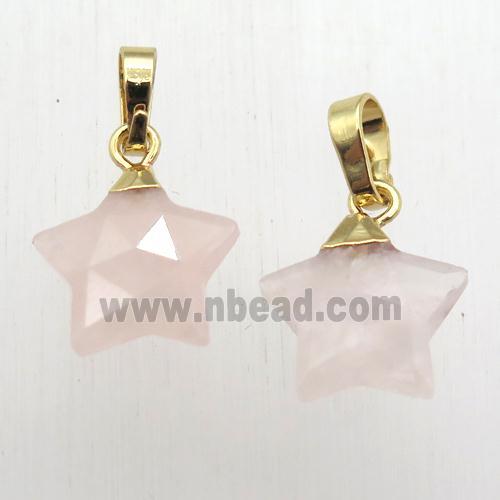 Rose Quartz star pendant, gold plated