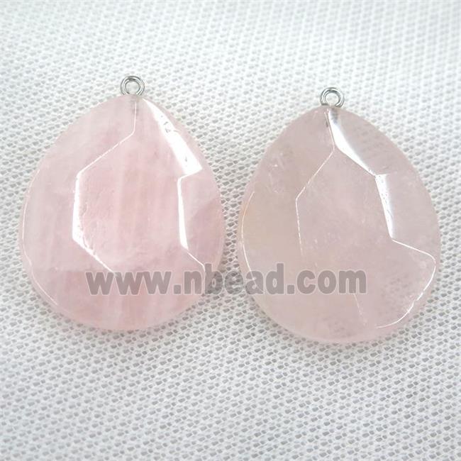 Rose Quartz teardrop pendant