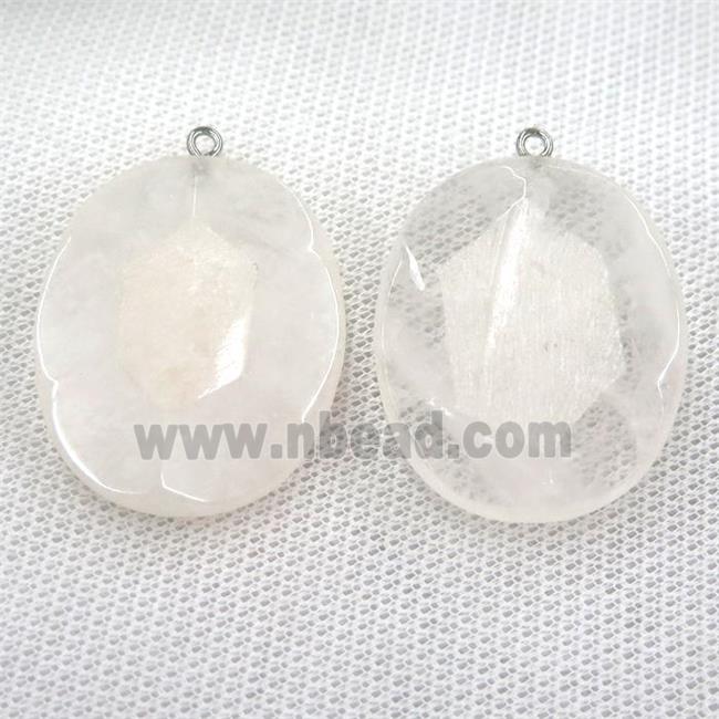 Clear Quartz oval pendant