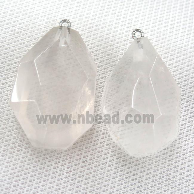 Clear Quartz pendant, freeform