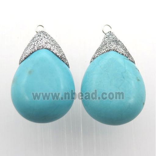 blue Turquoise teardrop pendant