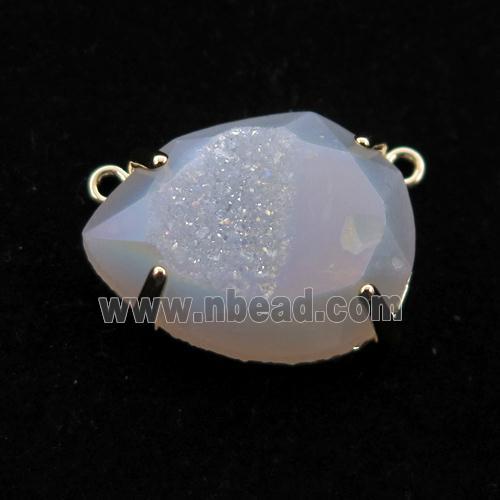 white AB-color Agate Druzy teardrop pendant