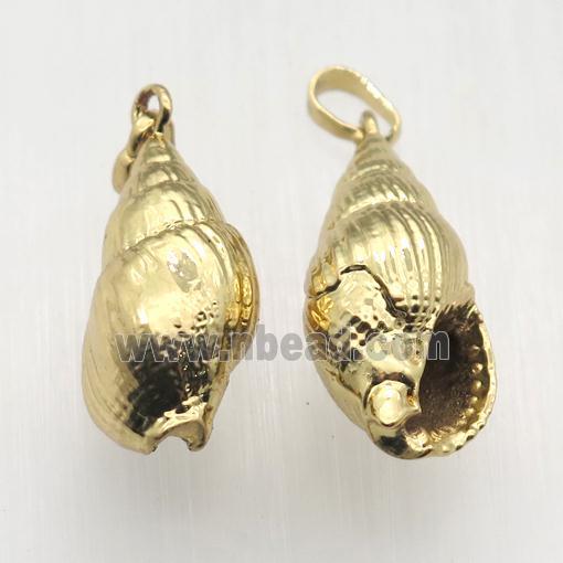 Conch Shell pendant, gold plated