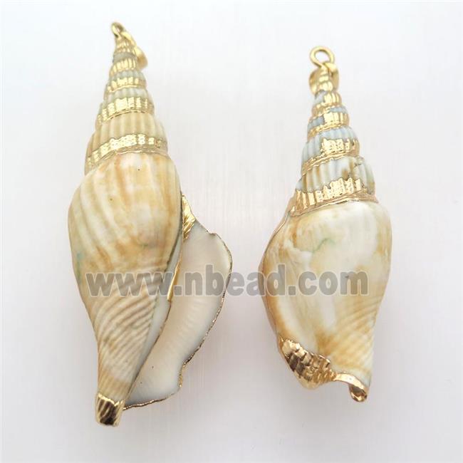 Conch Shell pendant, gold plated