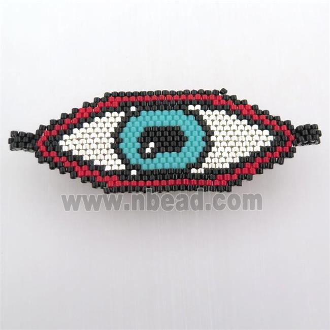 Handcraft eye connector with seed glass beads