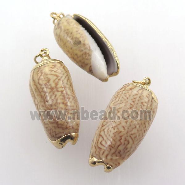 conch shell pendant, gold plated