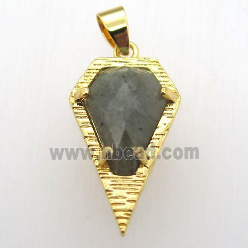 labradorite teardrop pendant, gold plated