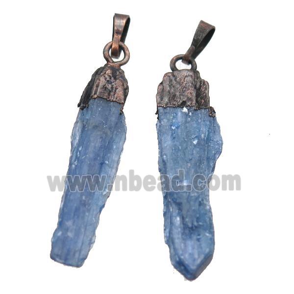 blue Kyanite pendant, antique red