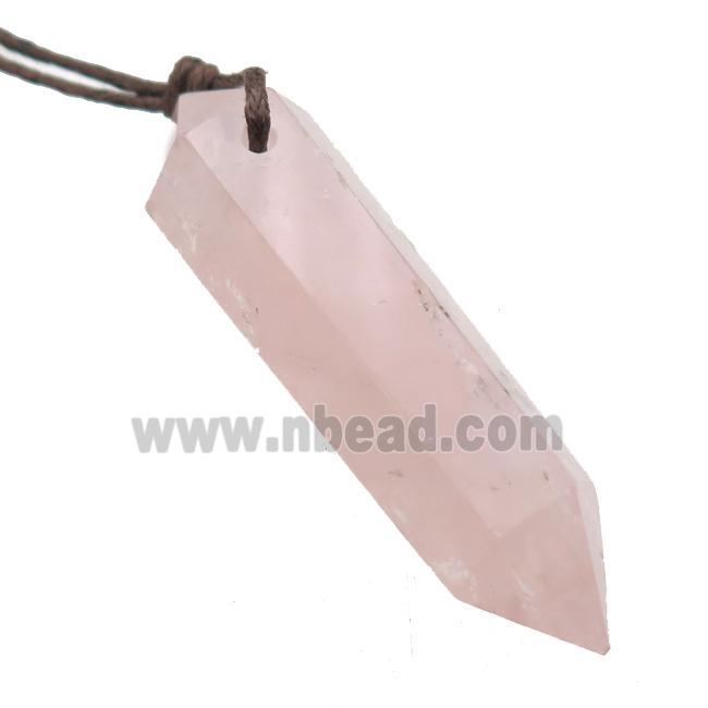 Rose Quartz bullet pendant