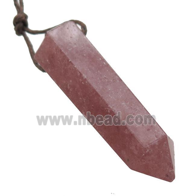 Strawberry Quartz bullet pendant