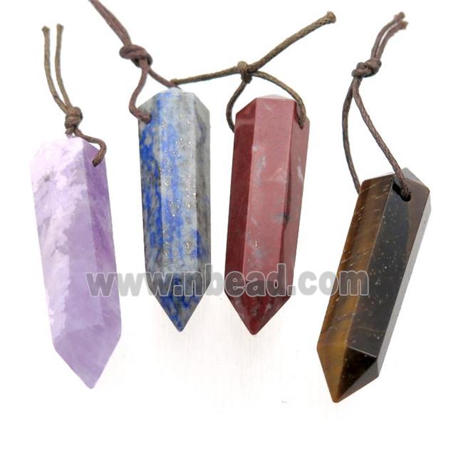 mix Gemstone bullet pendant