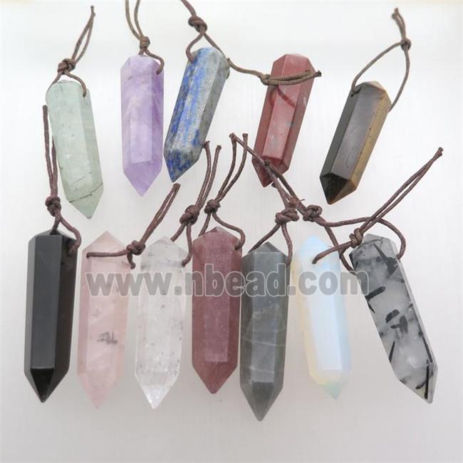 mix Gemstone bullet pendant