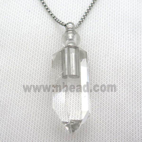 Clear Quartz perfume bottle Necklace