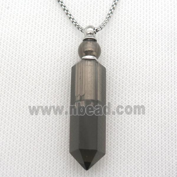 smoke Quartz perfume bottle Necklace