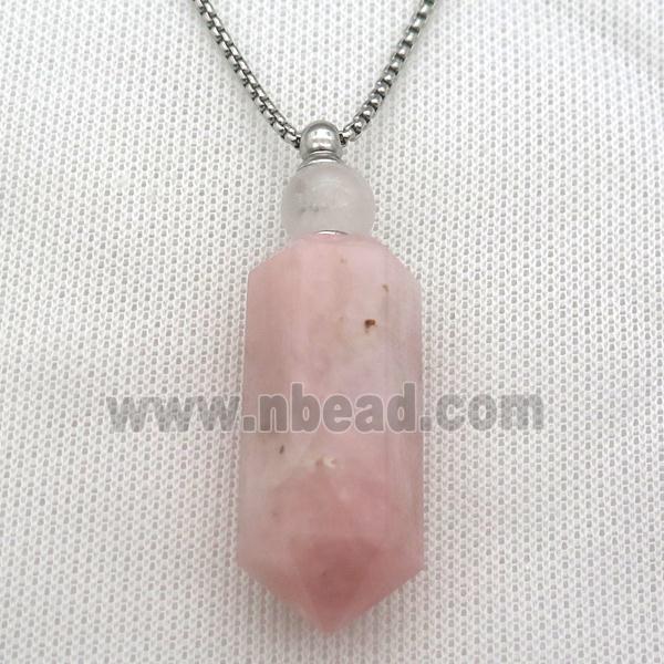 Rose Quartz perfume bottle Necklace