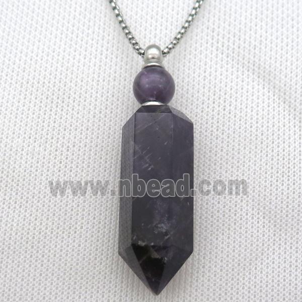 Amethyst perfume bottle Necklace