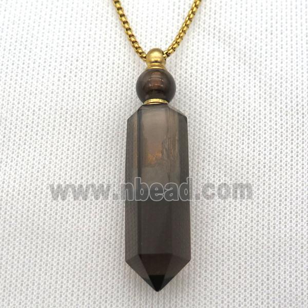 Smoky Quartz perfume bottle Necklace