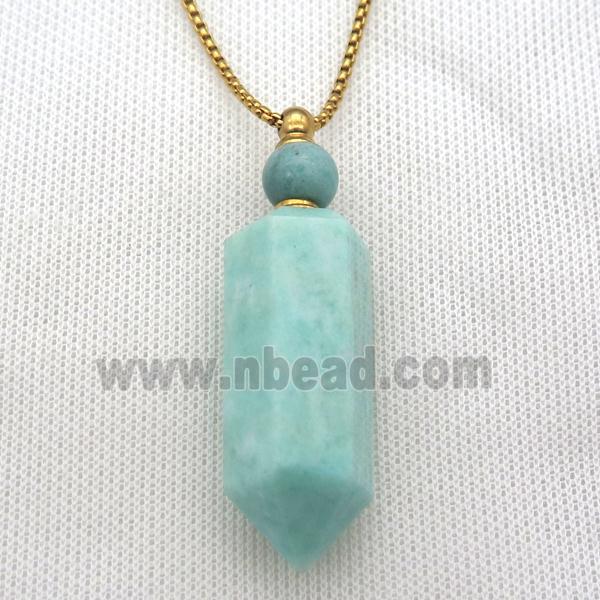 Russian Amazonite perfume bottle Necklace