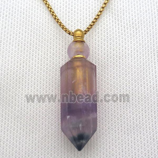 Fluorite perfume bottle Necklace