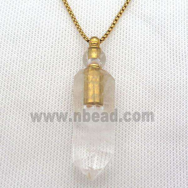 Clear Quartz perfume bottle Necklace