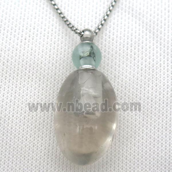 Clear Quartz perfume bottle Necklace