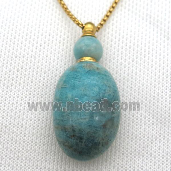 green Russian Amazonite perfume bottle Necklace