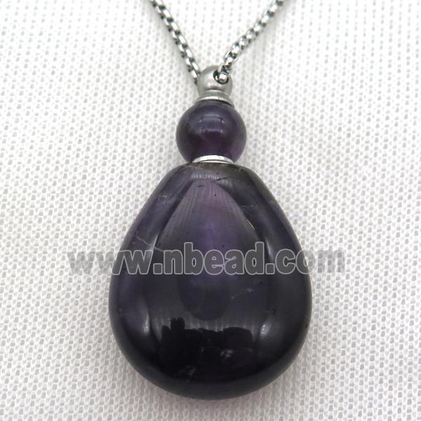 purple Amethyst perfume bottle Necklace