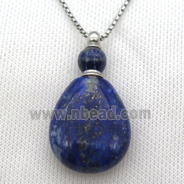 Blue Lapis perfume bottle Necklace