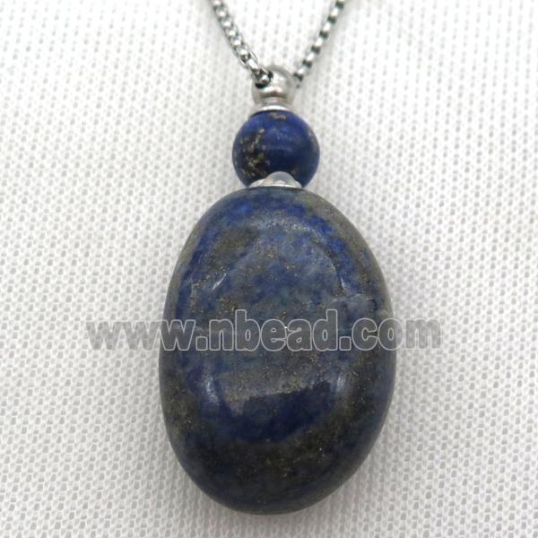 blue Lapis perfume bottle Necklace