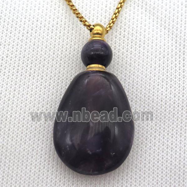 Amethyst perfume bottle Necklace