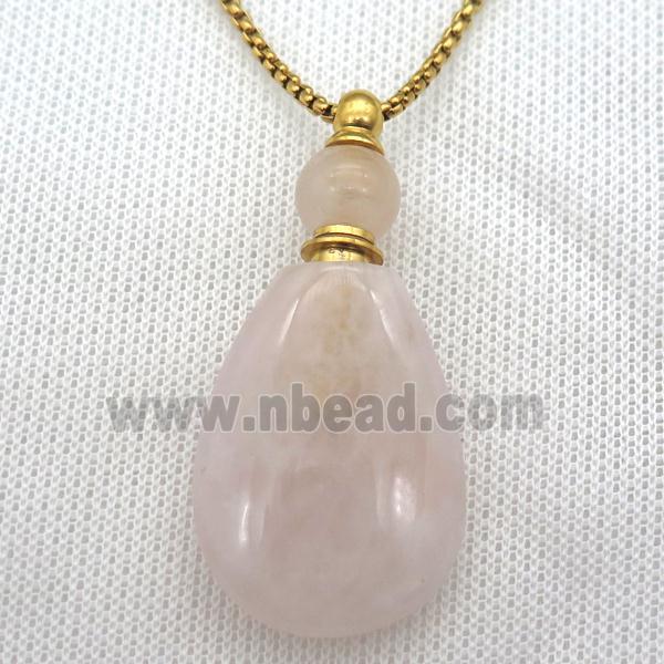 Rose Quartz perfume bottle Necklace