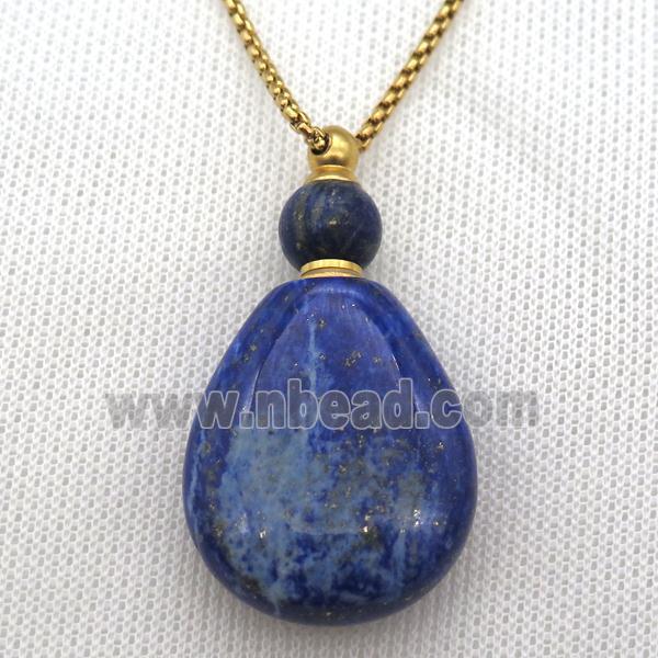 blue Lapis Lazuli perfume bottle Necklace