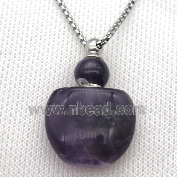 Amethyst perfume bottle Necklace