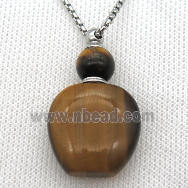 yellow Tiger eye stone perfume bottle Necklace