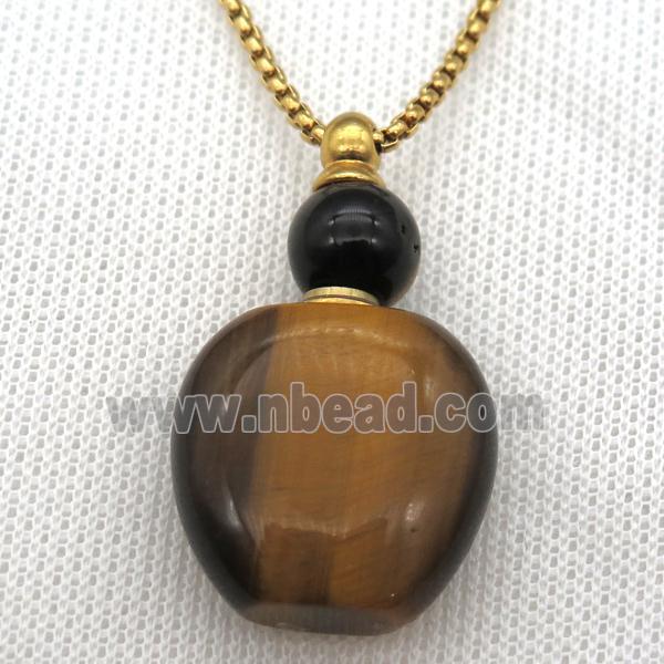 Tiger eye stone perfume bottle Necklace