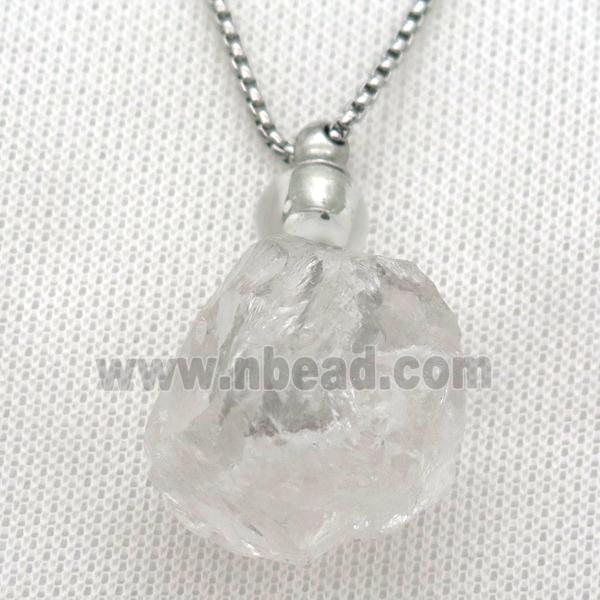 Clear Quartz perfume bottle Necklace