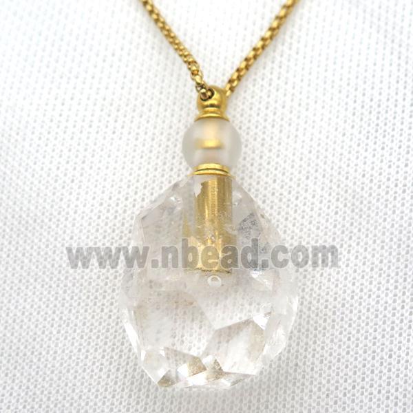 Clear Quartz perfume bottle Necklace