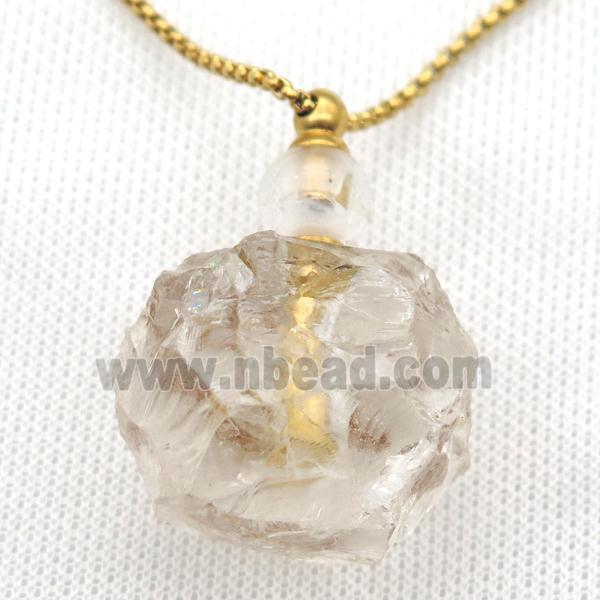 Clear Quartz perfume bottle Necklace