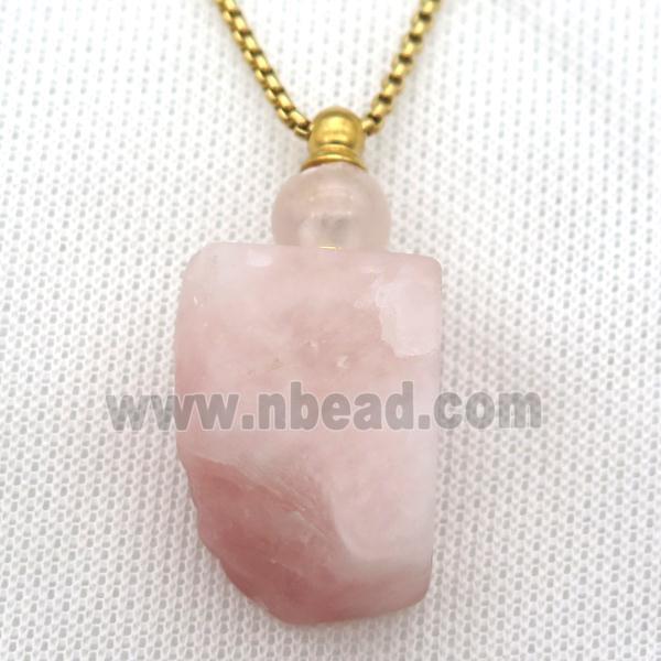 Rose Quartz perfume bottle Necklace